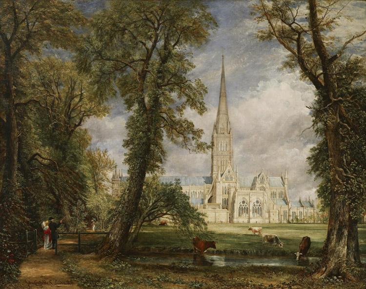 John Constable Salisbury Cathedral from the Bishop's Grounds (mk09) oil painting image